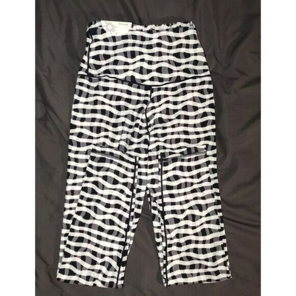 OFFLINE by Aerie Women’s Leggings M Black White Hi-Rise Checkered Stretch Y2K - Picture 3 of 7